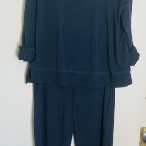 Eileen Fisher Deep Blue Track Pants & Top Set
